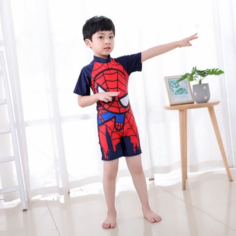 Baju Renang Anak Laki-laki Karakter Superhero Lengan Pendek Baju Renang Import