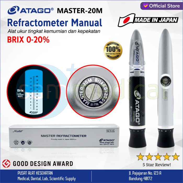 Atago Refractometer Manual (BRIX 0-20%) - Master 20M