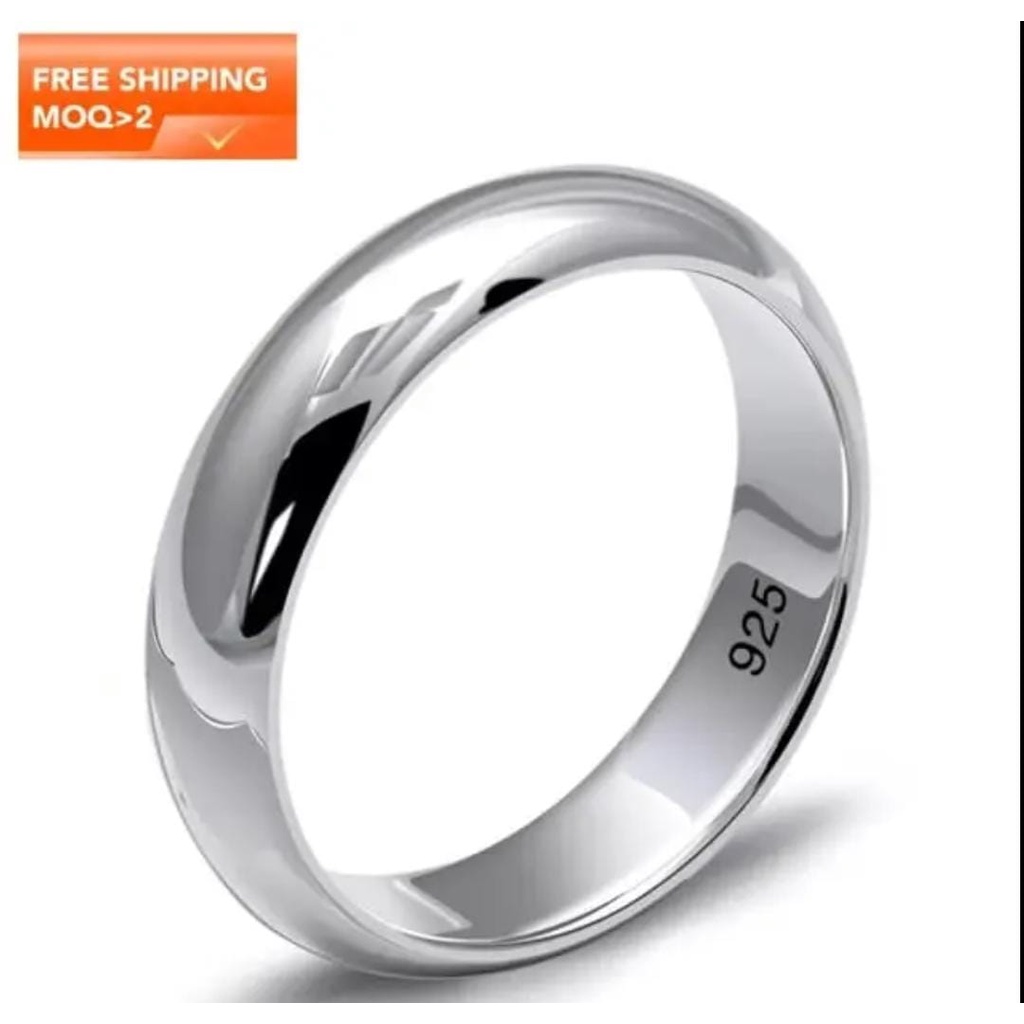 Cincin Titanium Pria Wanita Anti Karat Warna Silver