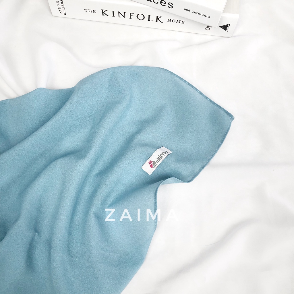 Pashmina Jumbo 220 x 120 cm Diamond Crepe Lebar Syari'i Tebal-Biru Wardah