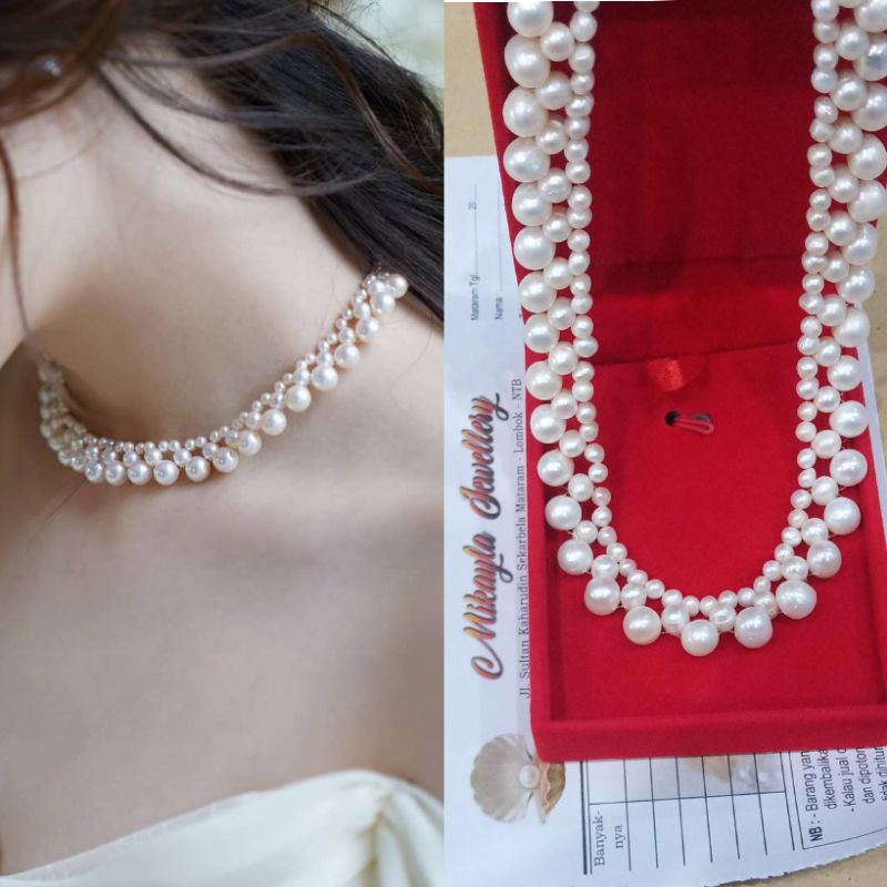 Kalung mutiara lombok|Kalung mutiara|Kalung mutiara asli lombok|Kalung pesta mutiara asli|Kalung mut