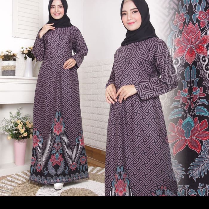 gamis batik wanita seragam busana muslim