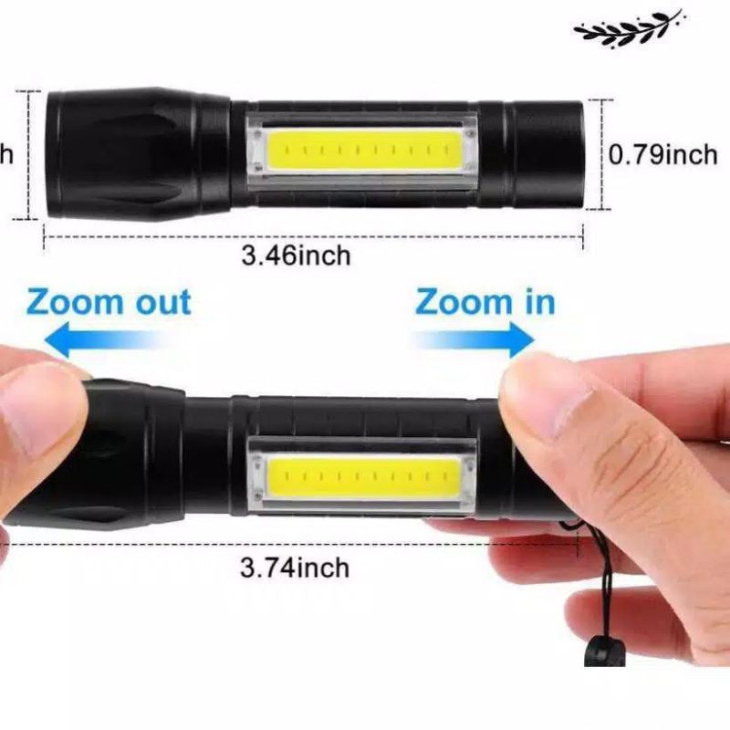 Senter Police Mini Zoom Charge 3 Fungsi Belum Termasuk Bracket