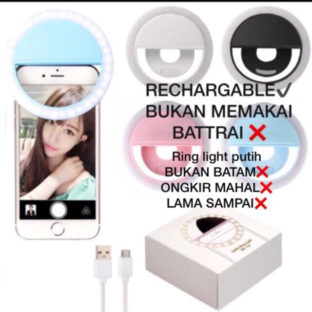 Ring Light selfie LED  Lampu Ring Light Lampu selfie bulat untuk kamera HP flash charm eyes cincin 4WARNA