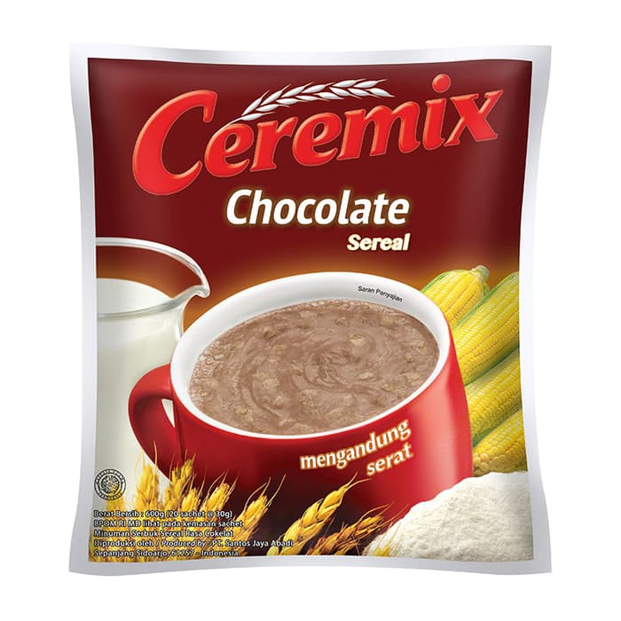 

Ceremix Chocolate Cereal Bag (Isi 20 Sachet @30 Gram)