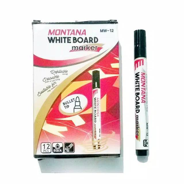 

Montana White Board Marker Black - MW 12 per Pack (isi 12pcs)