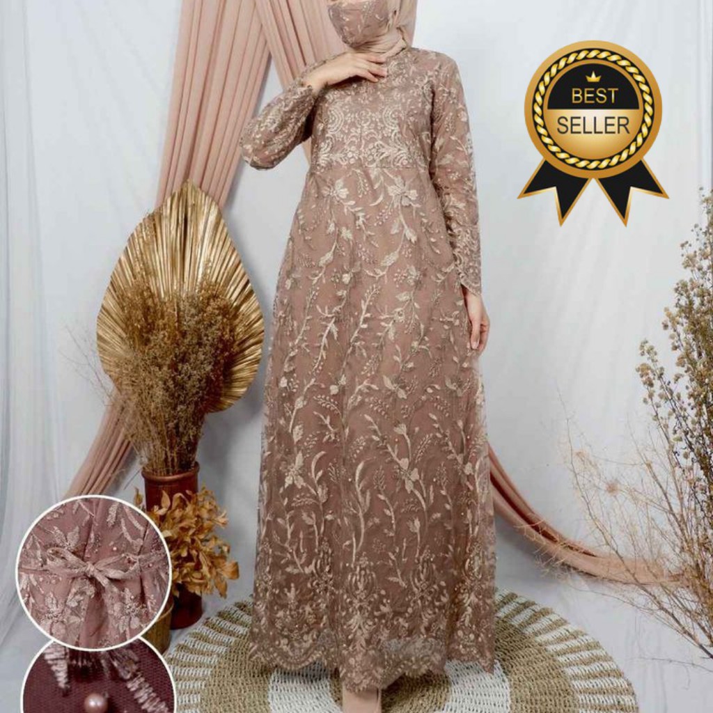 [BRUKAT PREMIUM ADA JUMBO] MAXI DRESS KONDANGAN DRESS BROKAT GAMIS KONDANGAN GAMIS BRUKAT