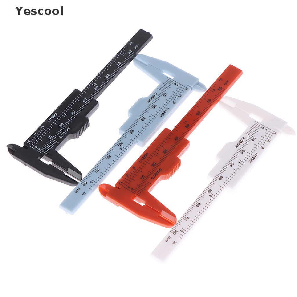 Yescool 1pc Jangka Sorong Mini Portable Skala Ganda 0-80MM Bahan Plastik Untuk Ukur Alis