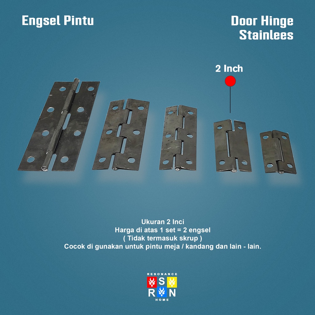 Engsel Kupu Plat Besi 2 Inci Hinges Resonance Home