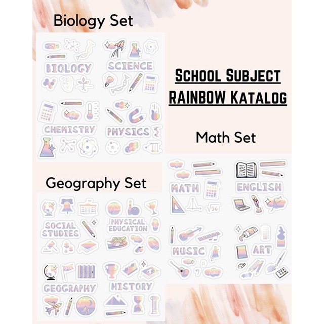 Sticker Sekolah Subject School Sticker Stiker Mata Pelajaran Aesthetic Tumblr Murah