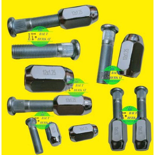 ECER baut roda panjang mur racing 12x1.25 baut roda panjang katana mur racing 12 x 1.25 katana