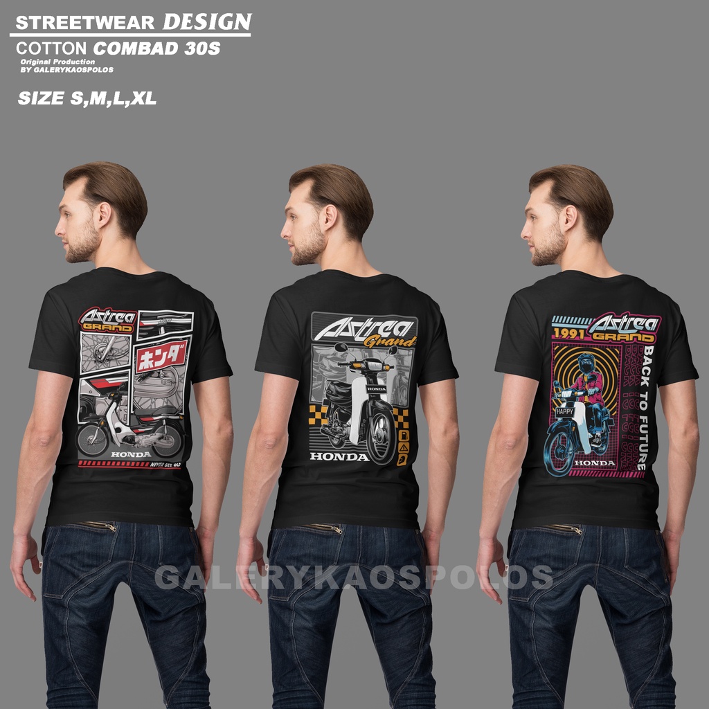 KAOS SABLON MOTOR ASTREA MENOLAK TUA SUNMORI BAJU DESIGN STREETWEAR OVERSIZE DTF PLASTISOL BAHAN COTTON