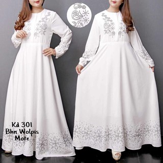  Baju  Gamis Putih Busana  Muslim  Baju  Muslim  Wanita 301 