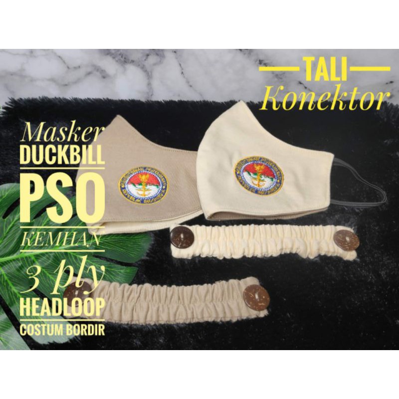 masker pso kemhan logo bordir 3 ply