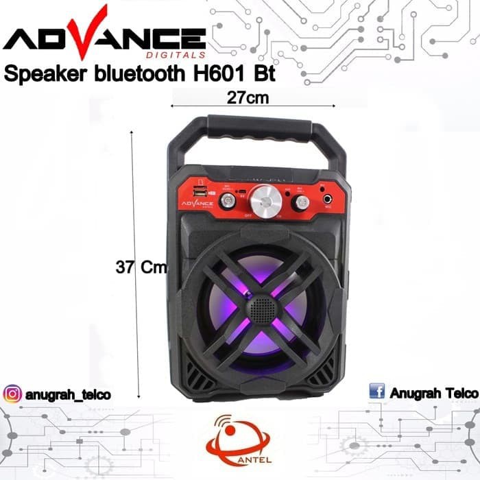 Speaker Advance  Bluetooth H601 Speaker H-601 BT FREE Microphone Remote