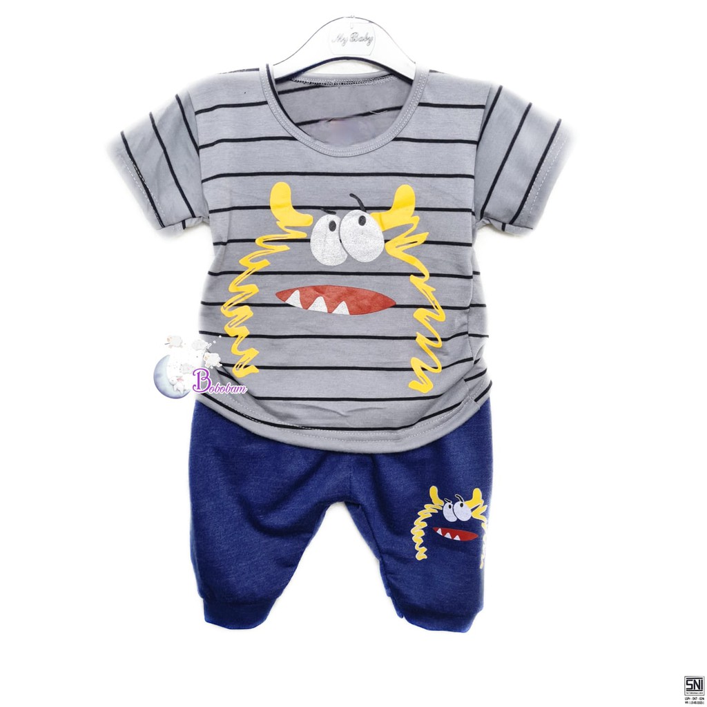 ECER BAJU BAYI BOBOBAM SALUR MONSTER SETELAN ANAK LAKI-LAKI / SETELAN ANAK HARGA GROSIR