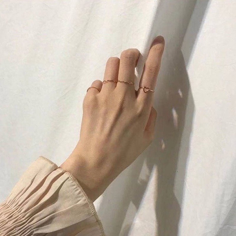 Love cold wind ring female fashion personality wild index finger ring Japanese light luxury tail ring 210807