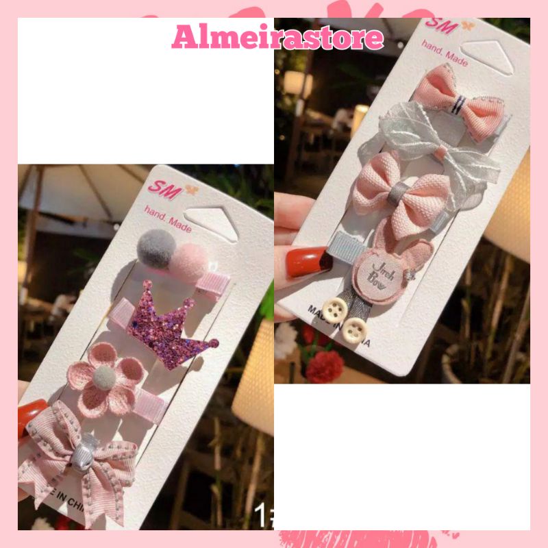 Set Jepit Rambut Model Pita Ala Korea Aksesoris Jepitan Hair Clip untuk Anak &amp; Bayi