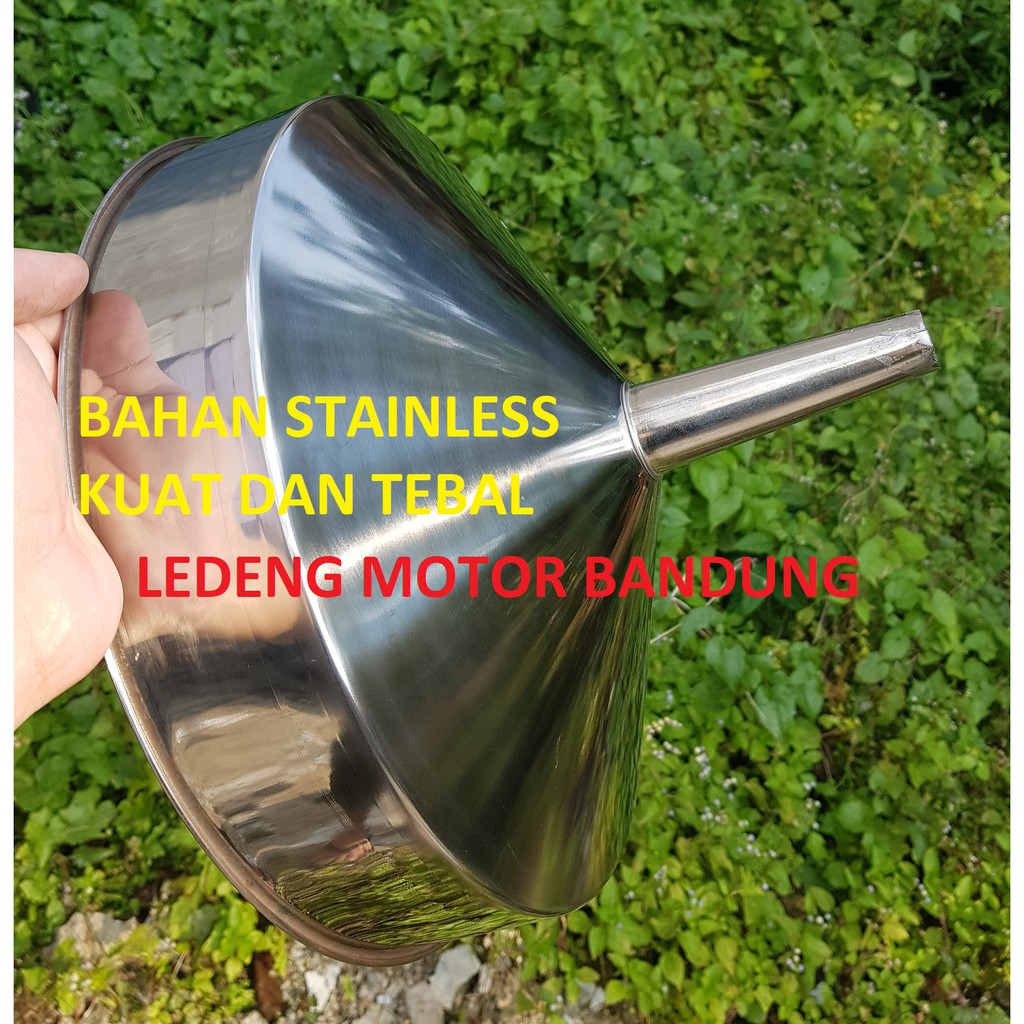 Jumbo Big Corong Stainless Steel Besi Kuat Panjang Funnel 30cm