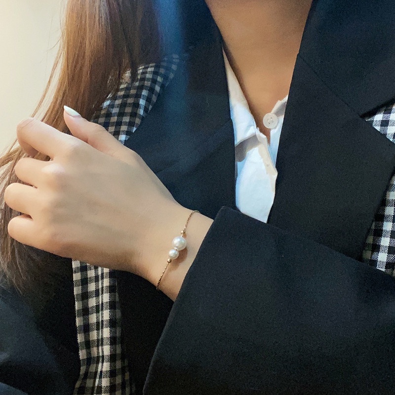 Zomi Gelang Mutiara Gaya Korea Simple Adjustable Untuk Wanita