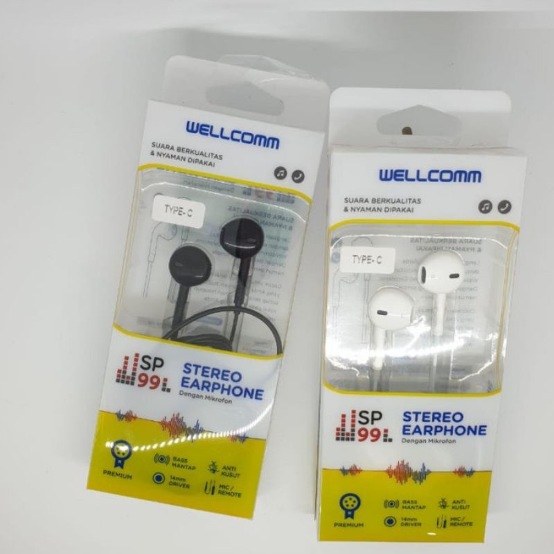 Wellcomm SP-99 Handsfree Type C / Earphone / Headset