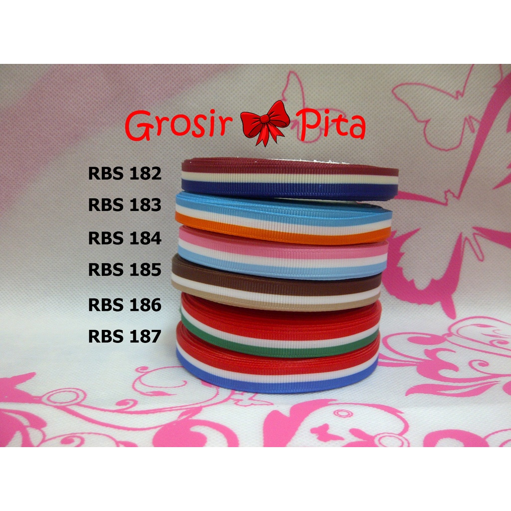 

(25 yard) Pita Grosgrain Motif RBS 182,183,184,185,186,187 | Toko Bahan Craft | Grosir Pita