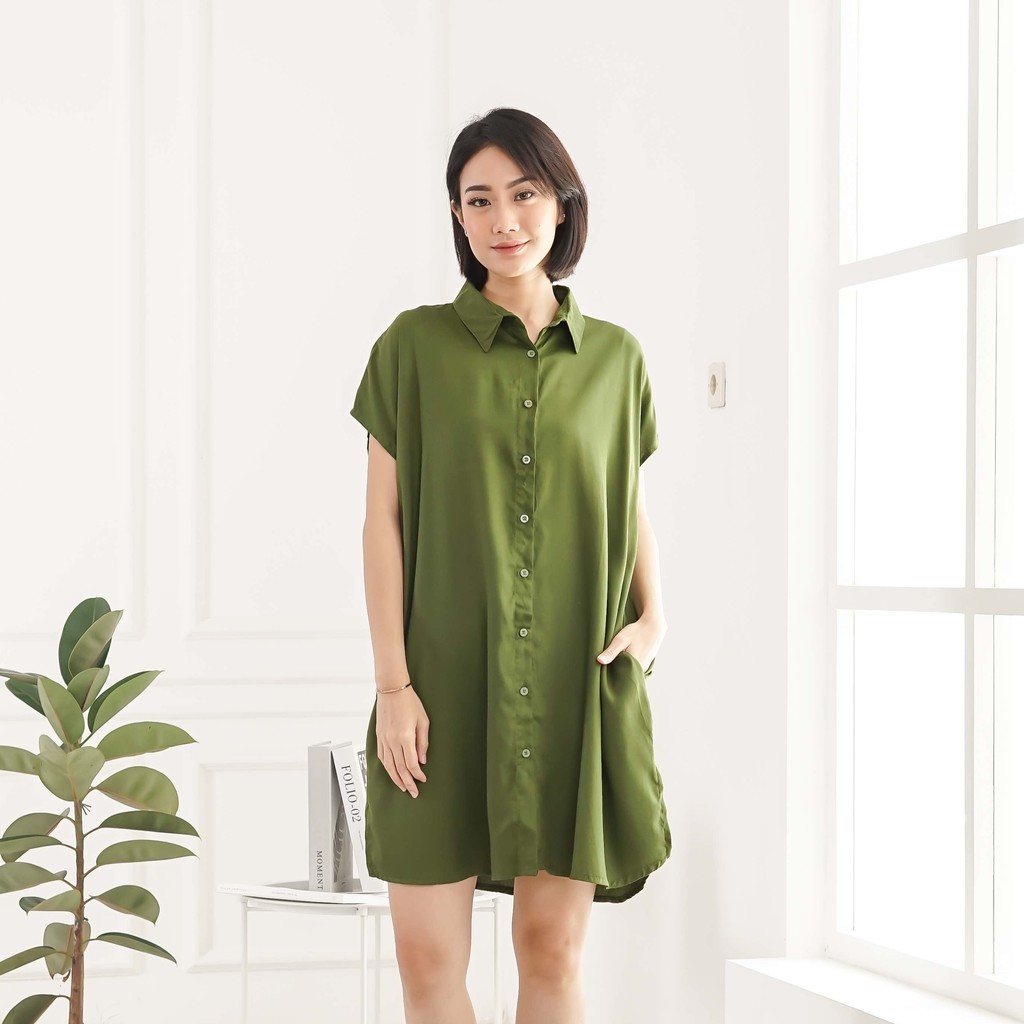 Sundays Attire - PALERMO SHIRT DRESS / Dress Kancing Wanita