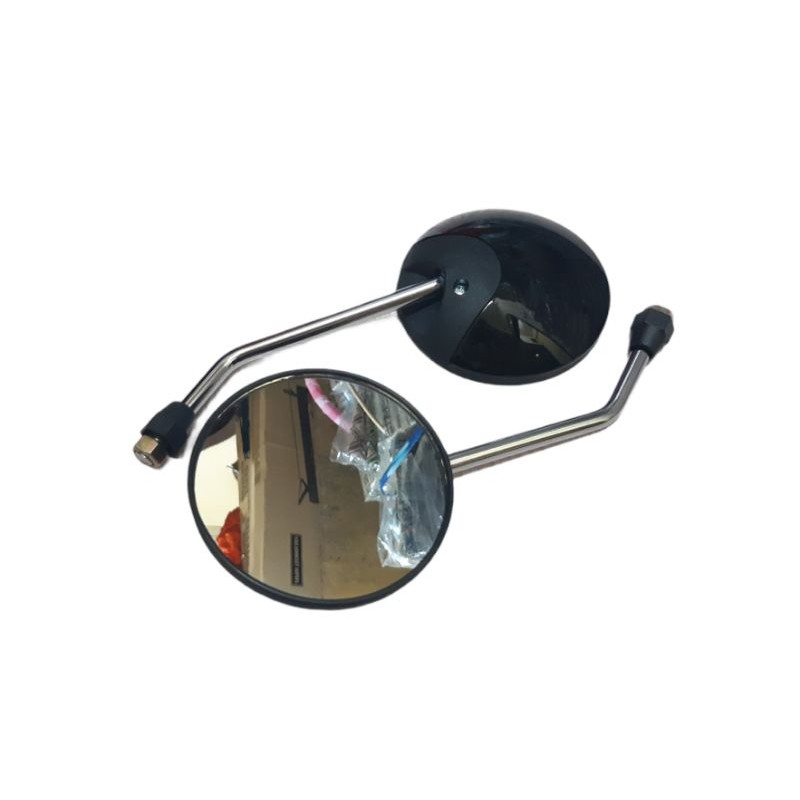 Spion Scoopy Kaca Bening Datar - Honda Scoopy Tangkai 14cm Crome Dan Tangkai Pendek 9cm Crome Kaca Bening Drat Honda / Universal Honda-Hitam