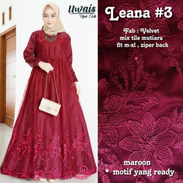 DRESS BROKAT/DRESS LEANA ORY BY UWAIS/BROKAT MIX VELVET.