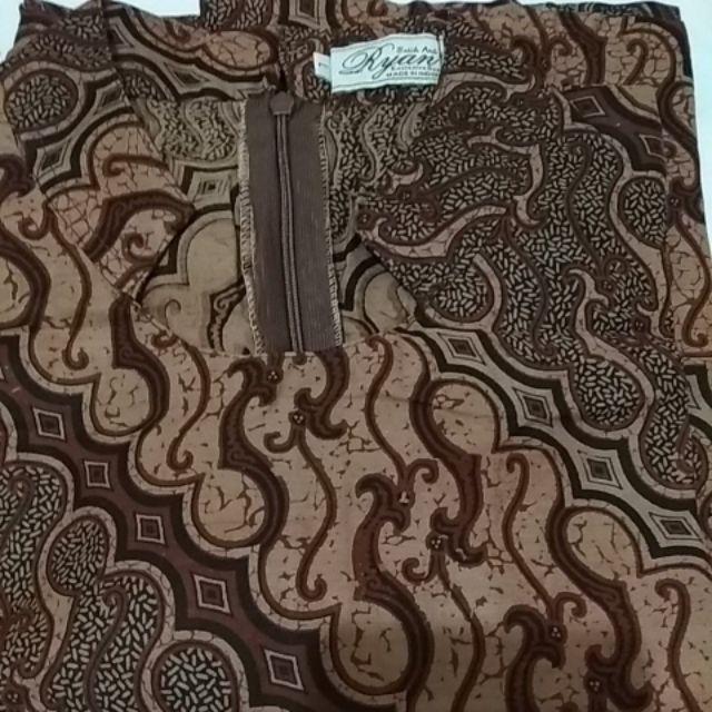 Batik Tunik Sogan Serut Bahan Katun Halus Atasan Wanita Batik Solo Pekalongan