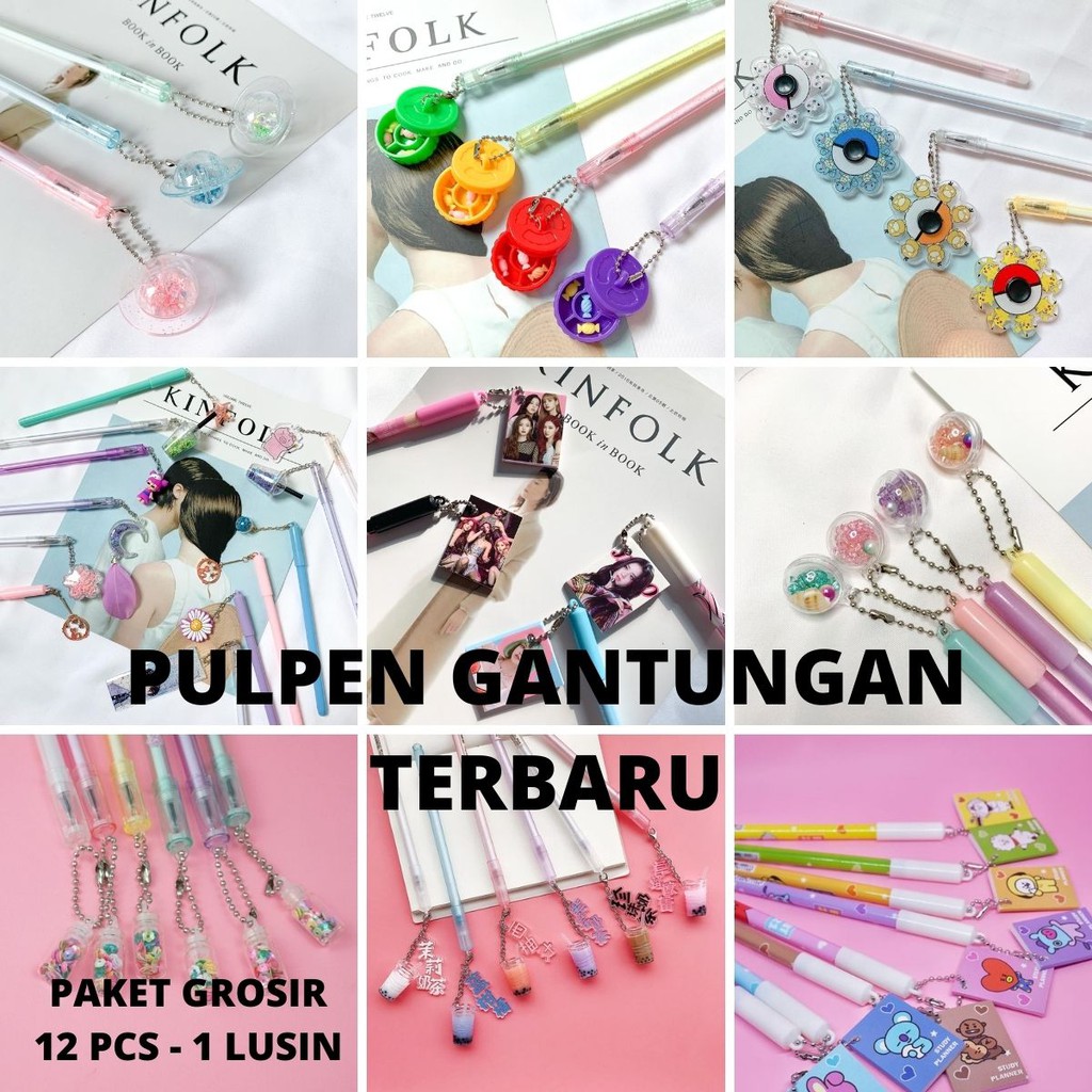 PAKET RESELLER GROSIR 1 BOX 4 LUSIN 6 LUSIN ATAU 12 LUSIN PULPEN GANTUNGAN LUCU IMUT KADO UNIK COD T