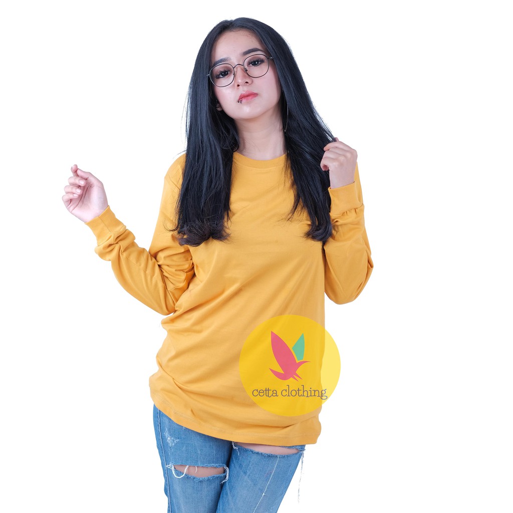 Download BAJU KAOS POLOS KUNING MUSTARD LENGAN PANJANG COTTON ...