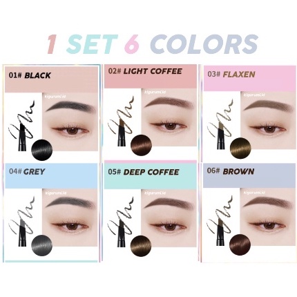 LAMEILA 838 1 SET 6 PCS Alis Eyebrow Geometry Colors Double Heads Eyebrows LS