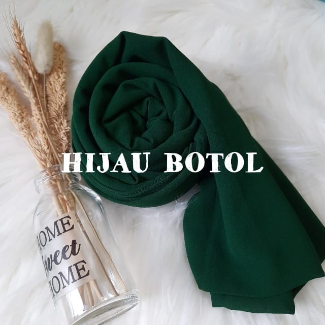 HIJAB PASHMINA INNER/JILBAB INNER/PASHMINA POLOS/175X70CM-HIJAU BOTOL