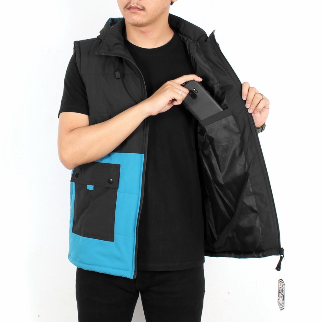 Rompi Pria Body vest hoodie taslan waterfroop terbaru blackfield