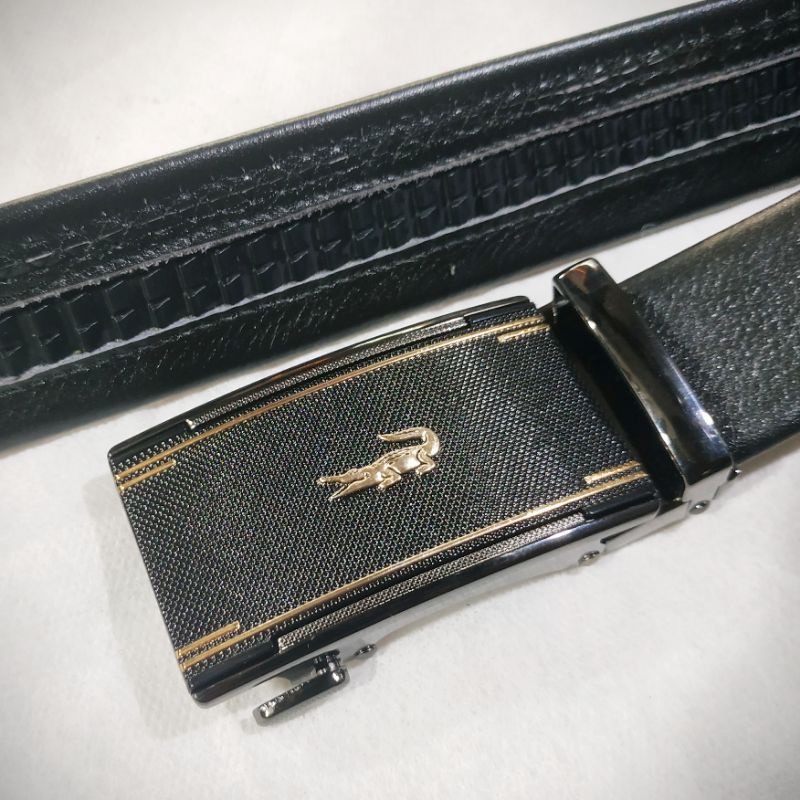 Ikat Pinggang Pria Gesper Rel Kulit Asli