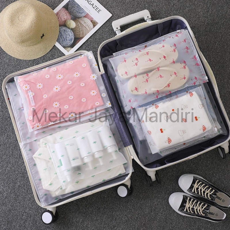 Zipper Storage Bag Motif / Organizer Bag  I Tempat Penyimpanan Travel Serbaguna I Kantong Plastik Ziplock 200 micron