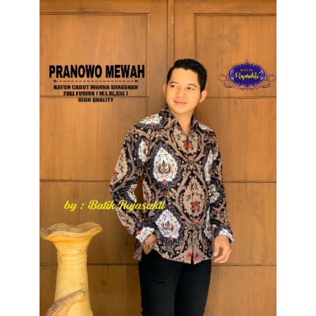 PRANOWO MEWAH Kemeja Batik Pria Katun Sragenan Full Furing