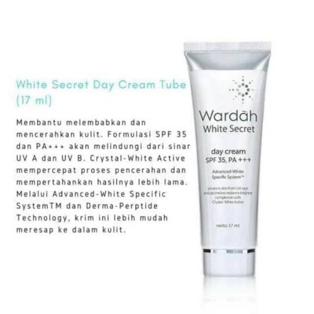 WARDAH White Secret Day &amp; Night Cream SPF35 17ml COD