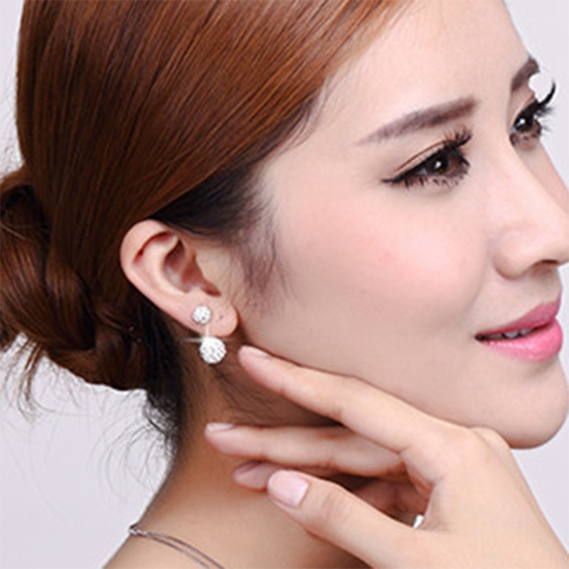 925 anting perak sterling anting-anting wanita dengan perhiasan fashion berlian