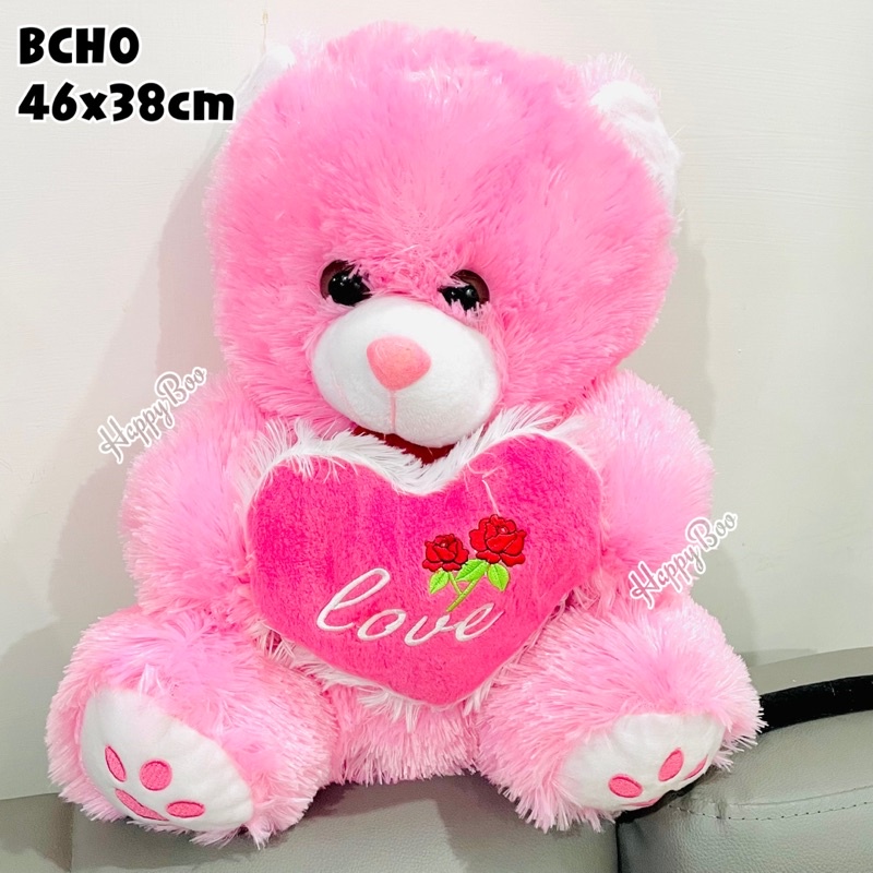 boneka beruang bear love medium large besar 46cm x 38cm bcho boneka teddy bear bulu lembut