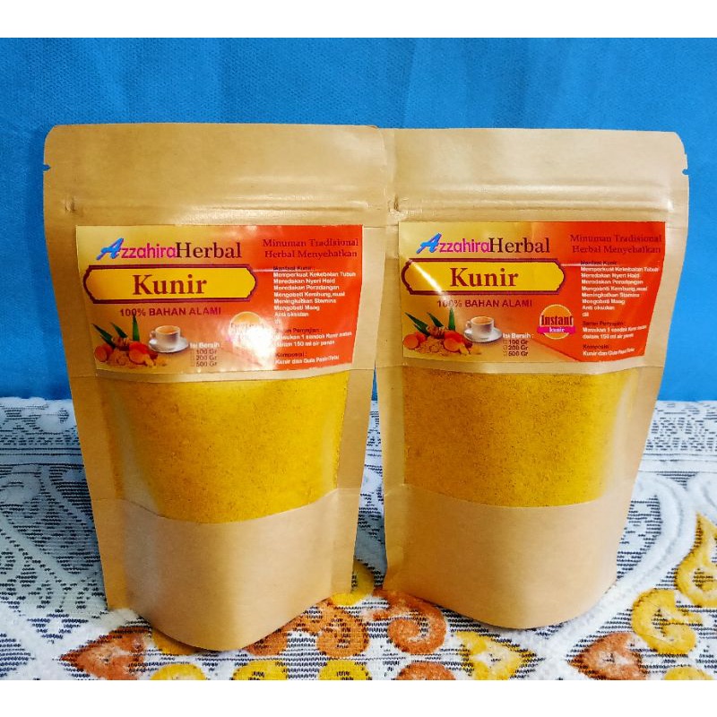 

ubuk Kunir Instan + Gula 100% Murni Murah/Instan Bubuk Kunir Murah/ Azzahira Herbal Kunir Bubuk Instan Murah