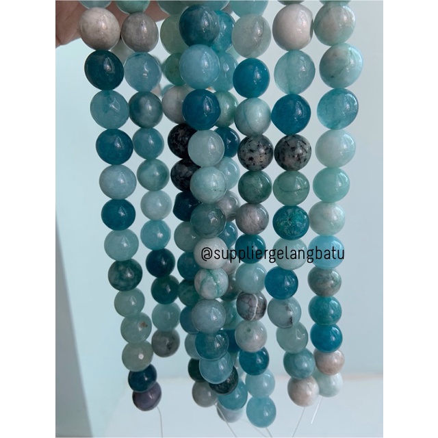 batu amazonite mala round beads 12mm bahan gelang kalung kesehatan