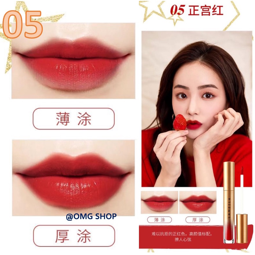 Liptint Korea Lameila GOLD Edition Lipstik Matte / Lipstik Tahan Lama Anti Air / Lipstick Lip Cream Lip Balm Lipgloss - Pelembab Pemerah Bibir Alami / Makeup Kosmetik Wanita Liptint Anak Sekolah Bibir Pink Alami / Pencegah Bibir Kering Pecah