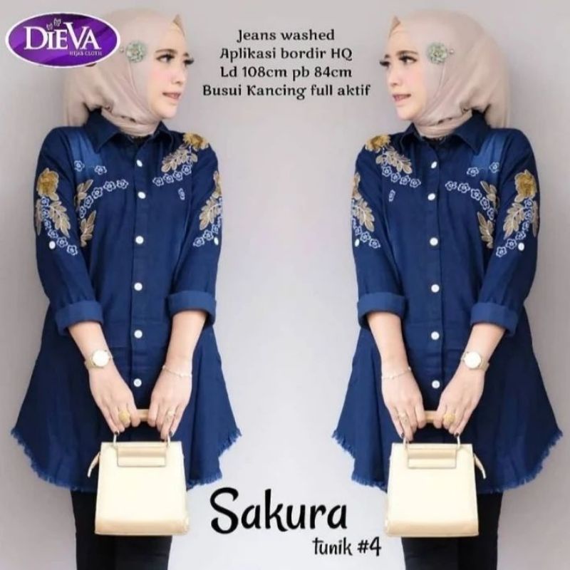 RALISA TUNIK JEANS MIYAZAWA//TUNIK JEANS XXL//TUNIK JEANS BORDIR