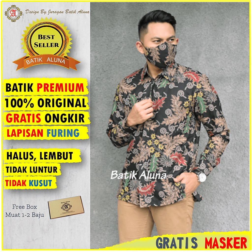 Atasan Batik Pria Lengan Panjang Premium Modern/Batik Prabuseno Pria Original Kemeja Batik Pria Leng