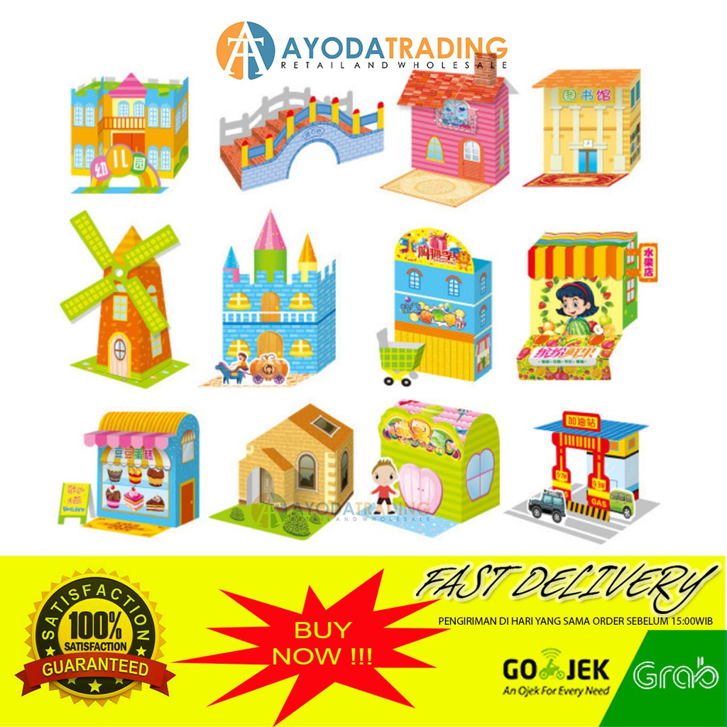 3D Paper Craft  Prakarya Anak Kertas Lipat 48pcs