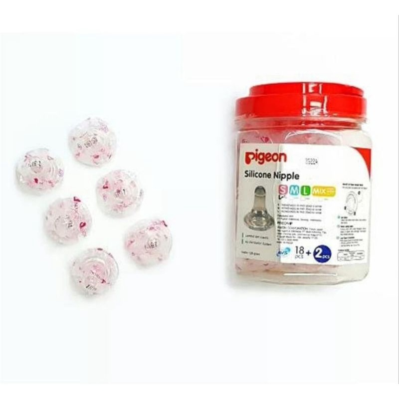 Nipple Pigeon / Silicone Standard Eco / Puting Dot Bayi S M L