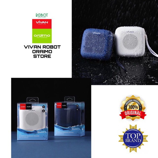 Vivan Speaker Bluetooth VS1 VS 1 / VS2 VS 2 V 5.0 Waterproof Outdoor Speaker Mini Garansi Original Resmi