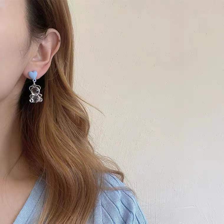 Anting Gaya Korea Warna Biru